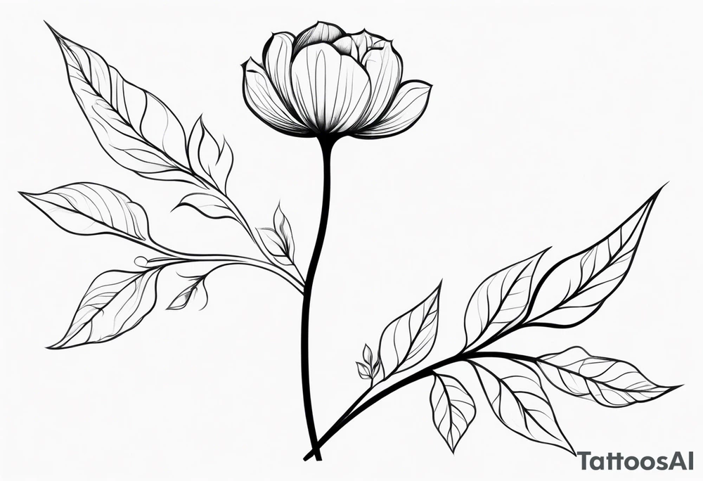 Xray flower with stem spelling out Ryan tattoo idea