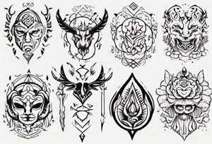Minimalist Ornemental traditional tattoo idea