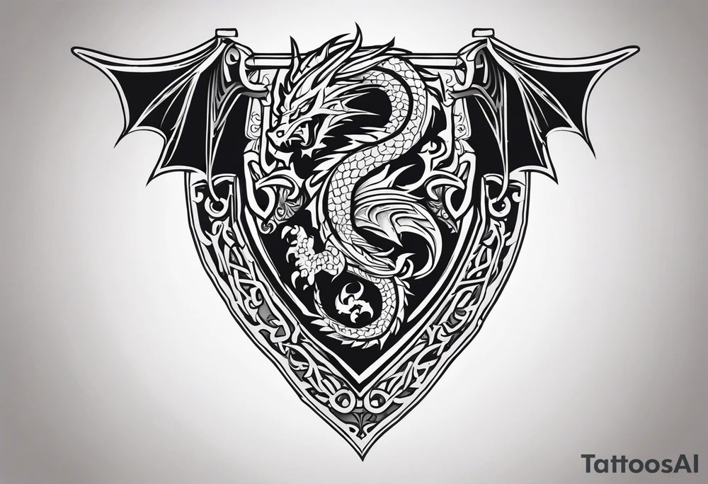 Valhalla sheild dragon tattoo idea