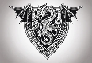 Valhalla sheild dragon tattoo idea