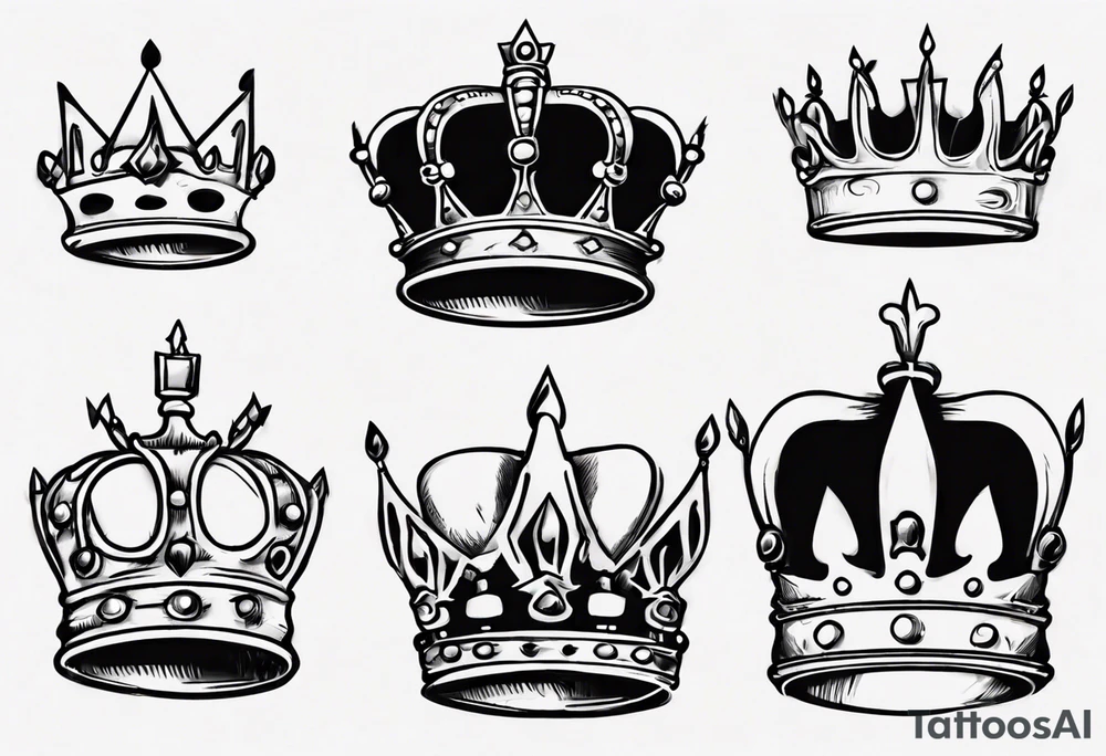 french king crown tattoo idea