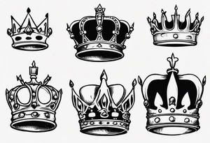 french king crown tattoo idea