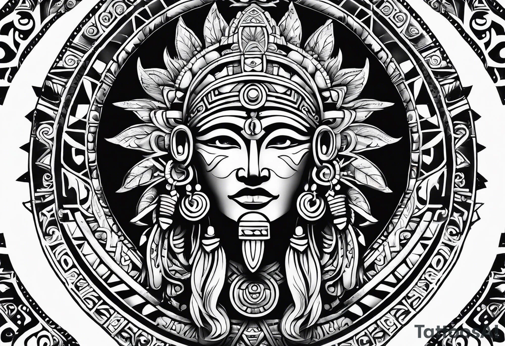 Mayan sun god tattoo idea