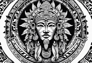 Mayan sun god tattoo idea