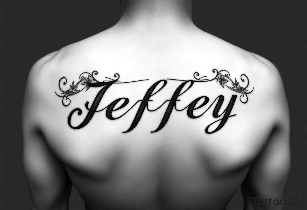 Memorial for the name jeffrey tattoo idea