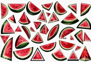 Red triangle watermelon tattoo idea