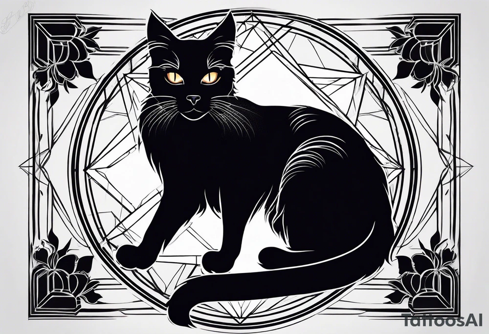 Black cat tattoo idea