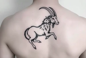 ignorant style capricorn sea goat tattoo black and white tattoo idea