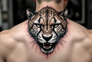 angry cheetah tattoo idea