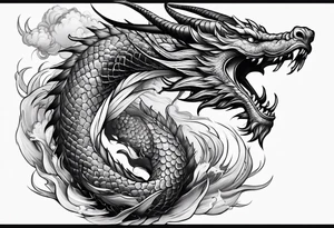 long dragon for sleeve that cover all the arm tattoo idea
