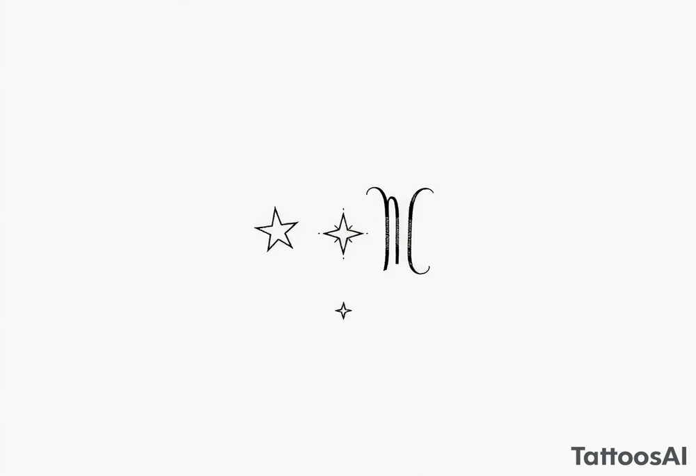 Castor and pollux star  Gemini zodiac 
constellation tattoo idea