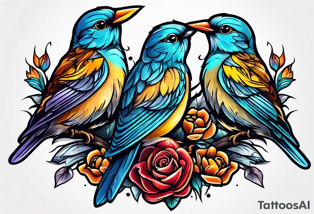 3 little birds tattoo idea