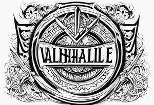 Valhalla sword shield steps tattoo idea