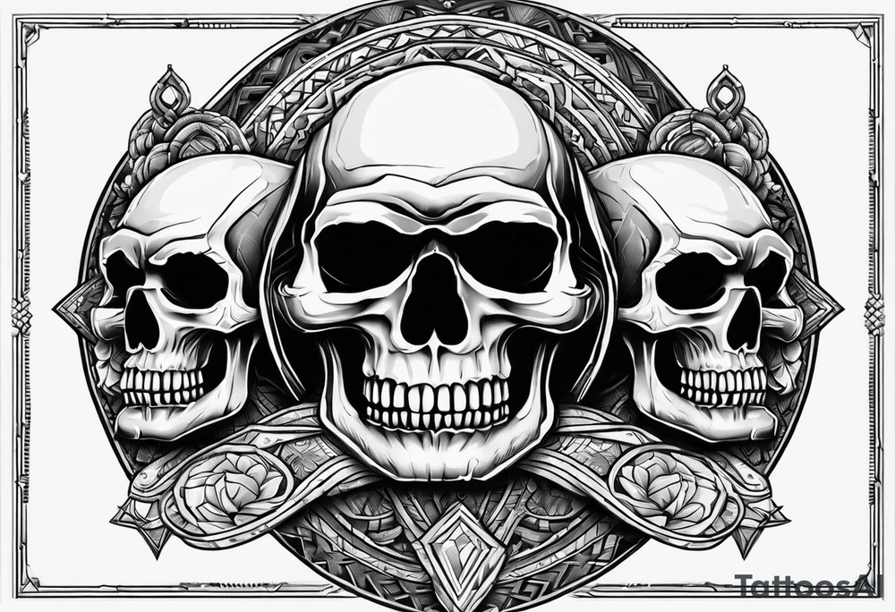 Skull Hear no evil speak no evil see no evil tattoo idea