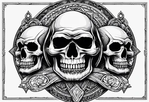 Skull Hear no evil speak no evil see no evil tattoo idea