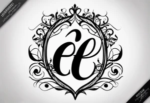 Simple fine line three script letter ‘E’ intertwined tattoo idea