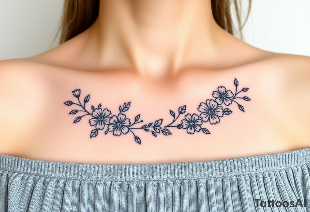 Floral garland tattoo idea