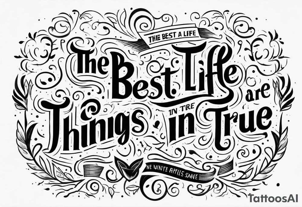 The best things in life are true tattoo idea