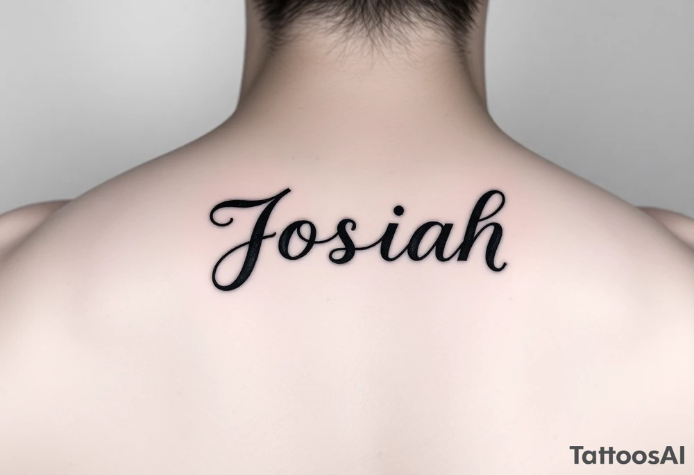 A baby memorial tattoo with the name Josiah tattoo idea