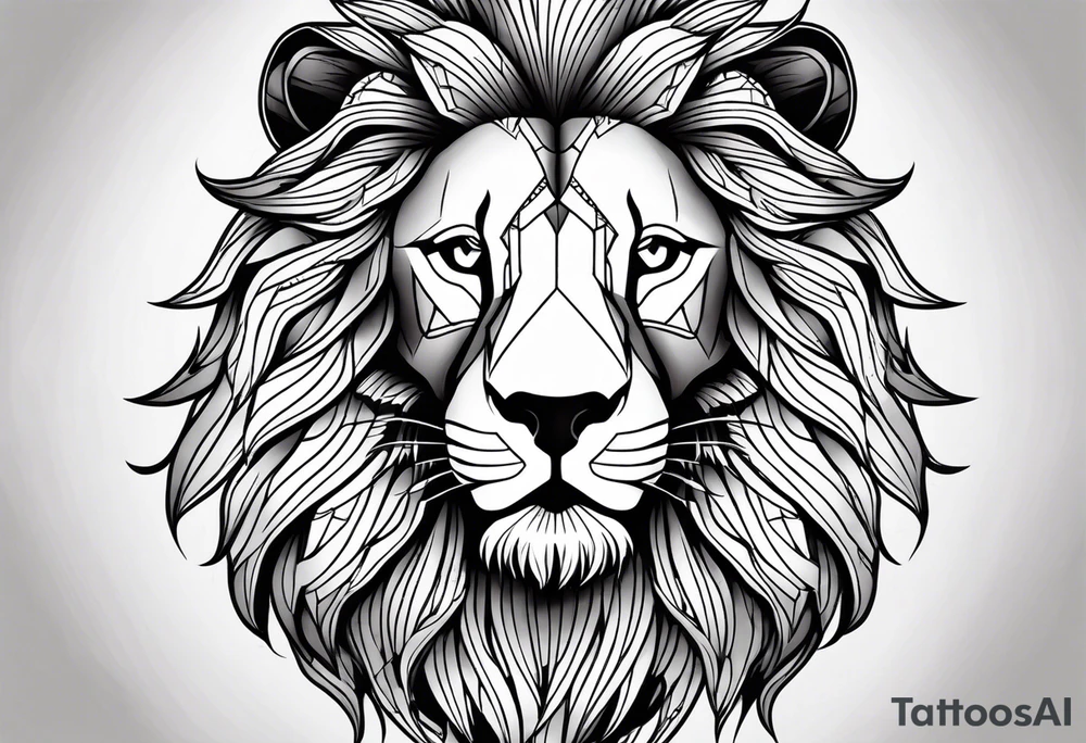 powerful majestic lion, close-up tattoo idea