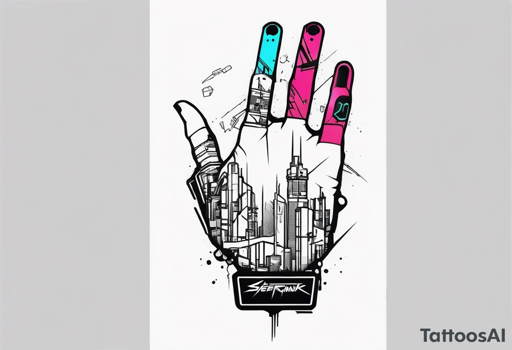 cyberpunk 2077, hand tattoo, subtle, tattoo idea