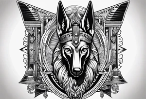 Anubis egyptian 
 back tattoo tattoo idea