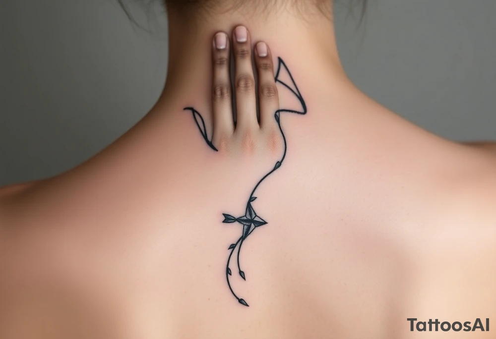 hand letting go kite tattoo idea