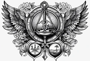 Masonic staff of caduceus tattoo idea