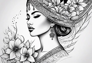 elegant
long
dainty 
unalome tattoo idea