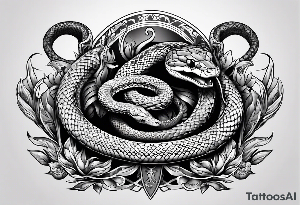 snake with dagger tattoo idea