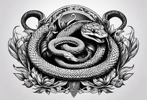 snake with dagger tattoo idea
