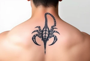 A mysterious scorpion neck tattoo tattoo idea