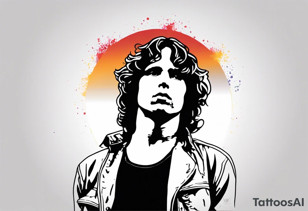 Jim Morrison In the style of ed  hard tattoo idea