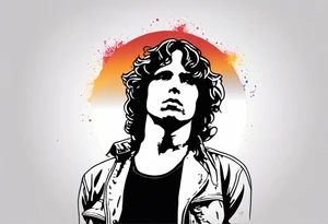 Jim Morrison In the style of ed  hard tattoo idea