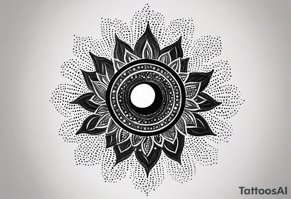 Feminine and simple sun tattoo idea