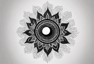 Feminine and simple sun tattoo idea