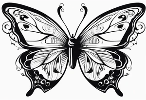 Butterfly but with portrait on 1 of wing tattoo idea