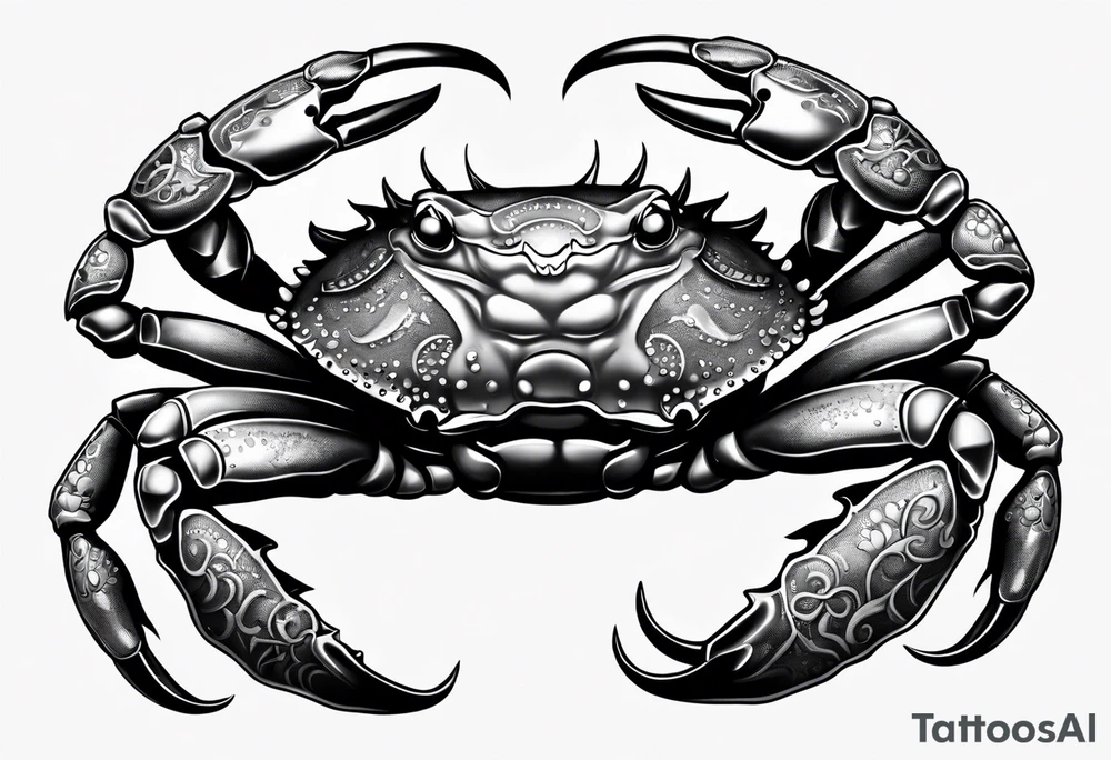 Crab con numero 69 tattoo idea