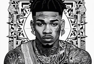 Make me the rapper nle Choppa and put all of his tattoos he has tattoo idea