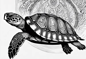 Turtle with the circle of fifths on its shell tattoo idea