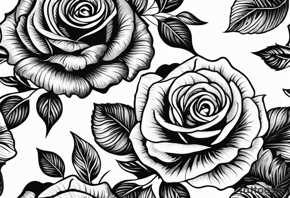 roses with cross tattoo idea