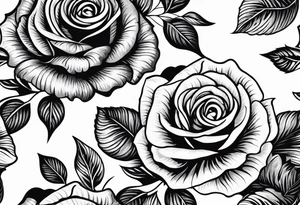 roses with cross tattoo idea