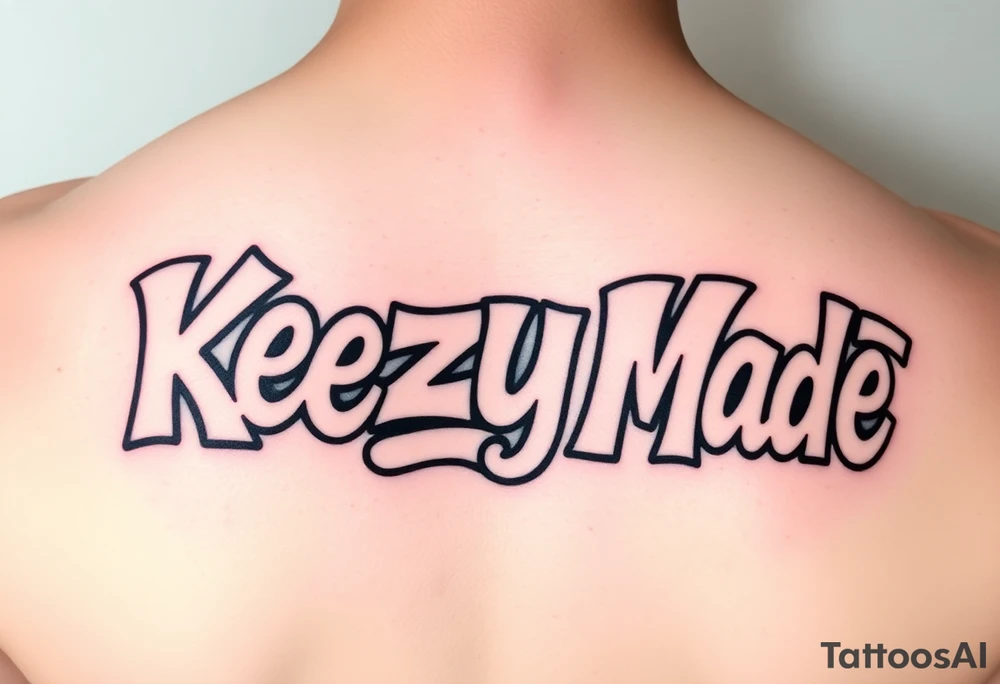 Fat bubble graffiti style lettering  (KeezY MadE) tattoo idea