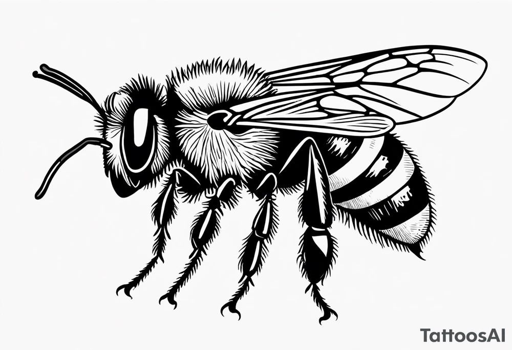 a very small bee tattoo idea