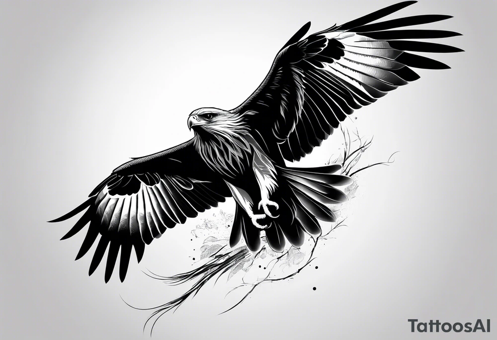Black kite. Soft. Small. Child like. Environmental elements tattoo idea