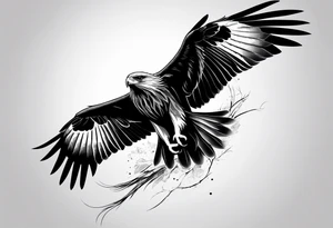 Black kite. Soft. Small. Child like. Environmental elements tattoo idea