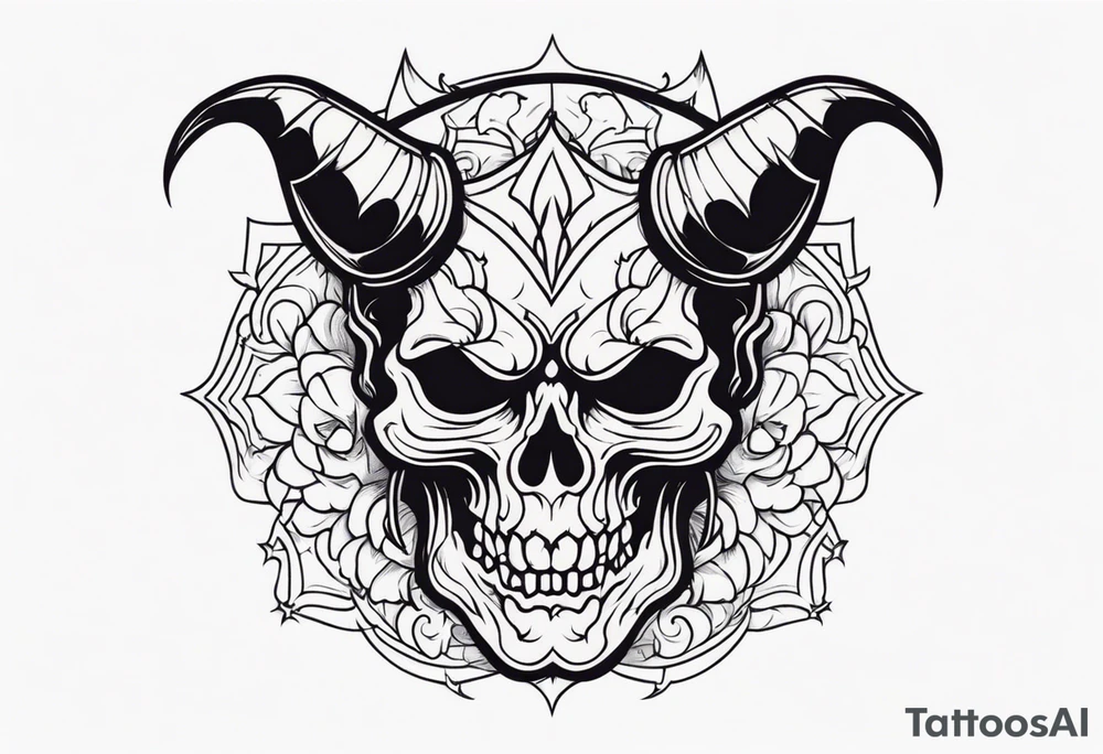 devil skull tattoo idea