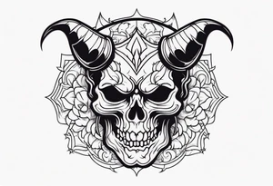devil skull tattoo idea