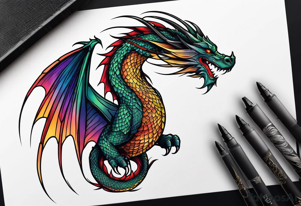dragon winged tattoo idea