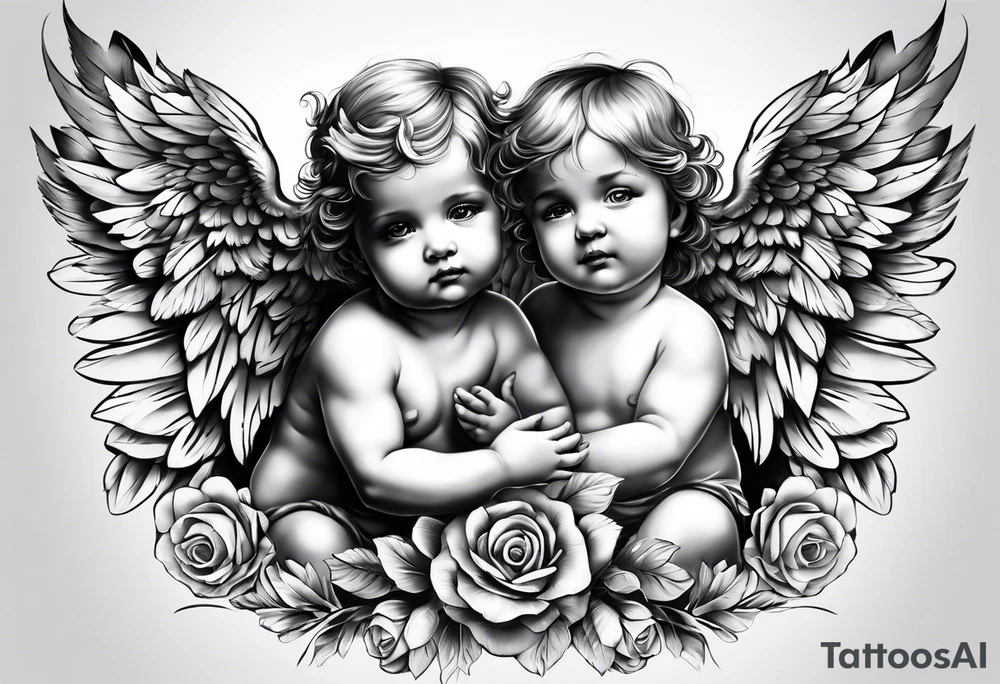 baby angel tattoo idea